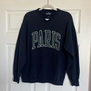 Hollister Women’s Navy V-Neck Paris Sweater